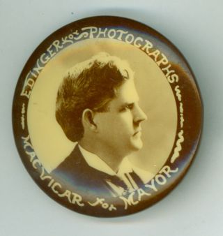 1896 Mayor John Mcvicar Political Campaign Pinback Button - Des Moines,  Iowa