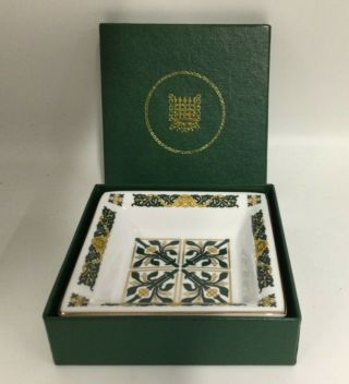 House Of Commons Patterned Green And Gold Fine Bone China Small Trinket Dish Har