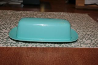 Vintage Texas Ware Turquiose Butter Dish,  1960 