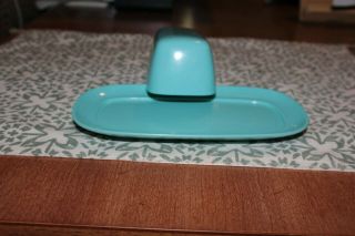 Vintage Texas Ware Turquiose Butter Dish,  1960 ' s 2