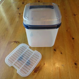 Tupperware Modular Mate Square Hinged Lid Container Box 1621 17 Cup Blue Insert