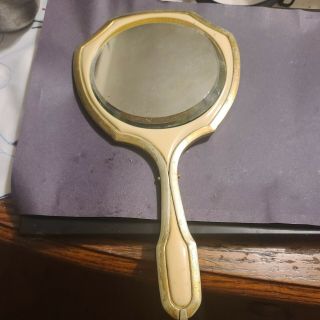 Vintage Brass Hand Mirror