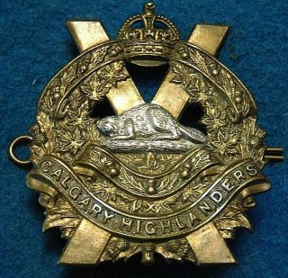 Ww2 Era Canada Canadian Armed Forces Kc Calgary Highlanders Cap Badge