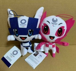 Tokyo 2020 Olympics Mascot Plush Doll Miraitwa Someti Stuffed Toy Pair Set F