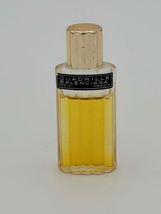Vintage Mini Perfume Bottle 1/5 Oz Quadrille Balenciaga Paris France 80 Full