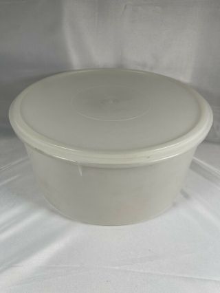 Vintage Large Round Sheer Tupperware Carry All Container 256 - 4 With Lid 224 - 5
