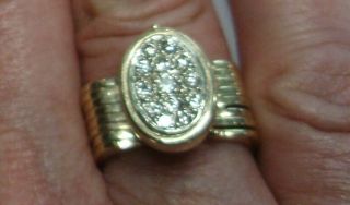 Incredible RARE Antique 14K Yellow Gold Combination Ring Bracelet Pave ' Diamond 6
