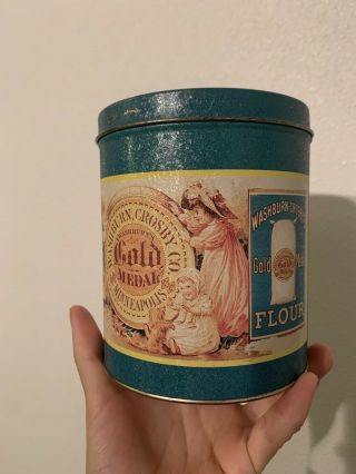 Vintage Tin Washburn’s Gold Medal Flour Crosby Co.  Minneapolis 1990 Bristol Ware