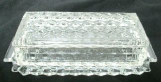 Vintage Crystal Glass Butter Dish covered 3