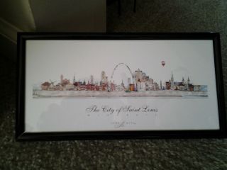 The City Of Saint Louis By John Pils Framed 4.  5 By 8.  5 Color Print