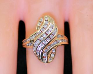 Vintage Estate 10k Gold 1 Ct Rb Diamond Ladies Unique Ornate Ring Size 7.  25