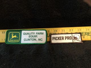2 - Rare Vintage John Deere Sew On Patches - Quality Farm Equip/cotton Picker Pro