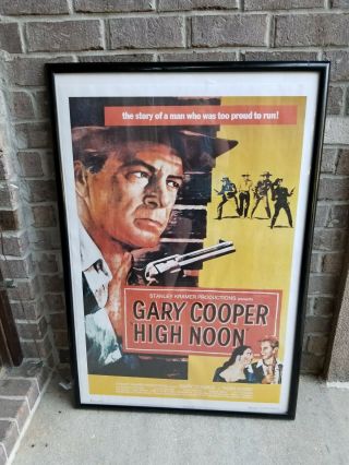 Framed High Noon Poster Print - Vintage Western Film Starring Gary Cooper