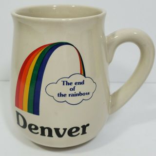 Vintage Denver Rainbow Coffee Cup Mug The End Of The Rainbow Denver Vintage Mug