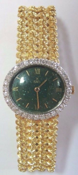 Vintage Estate Ebel Wrist Watch 18k Yellow Gold Platinum Corletto Italy D -.  96ct