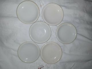 Set Of 6 Butter Pats.  Ironstone.  Unmarked.  3 "