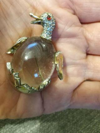 Crown Trifari Alfred Philippe Sterling Book Pc Jelly Belly Duck Brooch Pin