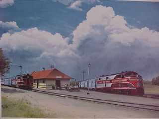 Railroad Art,  Danneman,  Rock Island,  Rocky Mtn.  Rocket At Limon,  Co,  12x16 ",  S/n
