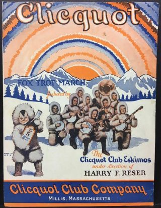 1926 Cliquot Club Eskimos Vintage Banjo Sheet Music Millis,  Ma Soda Fox Trot