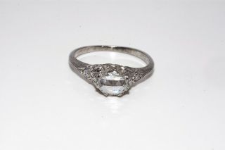 $4,  000.  81ct Antique Art Deco Natural Rose Cut Diamond Platinum Engagement Ring