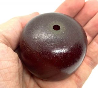 Rare Huge 82g 50mm X 42mm Antique Faturan Cherry Amber Bakelite Prayer Bead