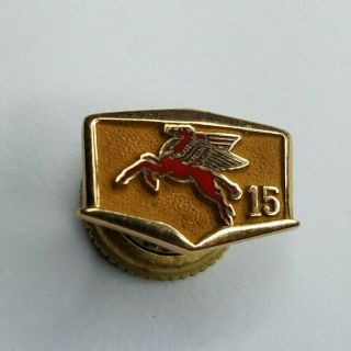 Vintage Socony Pegasus 15 Year Service Pin 10k Gold Screwback 1930 - 1950