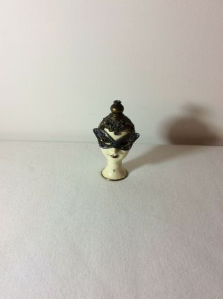 Rare Vintage Collectable Ornate Metal Perfume Bottle (shape Of A Women 