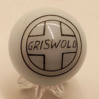 Griswold Slant Logo White Cast Iron Skillet Shooter Marble Collectible