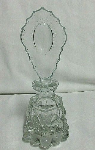 Vintage Collectible Clear Glass Perfume Bottle With Medallion Stopper
