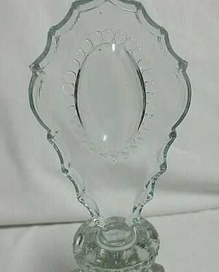 Vintage Collectible Clear Glass Perfume Bottle with Medallion Stopper 2