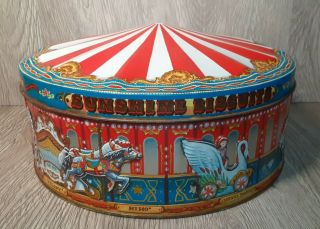Vintage Sunshine Biscuits Cookie Decorative Carousel Gift Tin