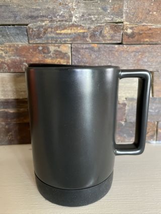 Starbucks Matte Black Ceramic Coffee Mug With Rubber Bottom & Rubber Lid 14oz 2