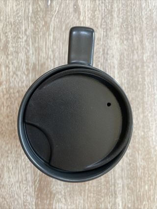 Starbucks Matte Black Ceramic Coffee Mug With Rubber Bottom & Rubber Lid 14oz 3