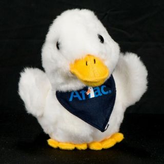 Aflac Duck Plush 6 " Talking Advertising White Bandana Stuffed Animal