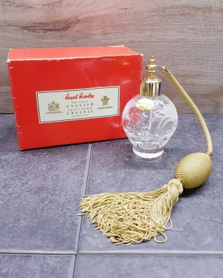 Vintage Royal Brierley English Full Lead Crystal Perfume Spray Bottle - Rare