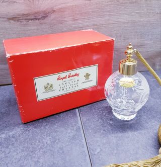 Vintage Royal Brierley English Full Lead Crystal Perfume Spray Bottle - RARE 2