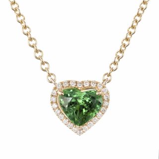 Peter Suchy Gia Certified 1.  88 Carat Tsavorite Diamond 18k Pendant Necklace