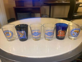 6 University Of Kentucky Wildcats Shot Glasses Ncaa 1978 1998 National Champs