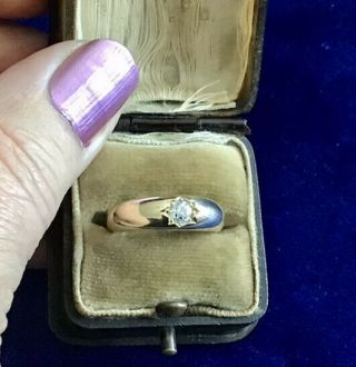 Fine Antique Victorian 18ct Gold & 0.  25 Carat Diamond Gypsy Ring 5.  7 Grams