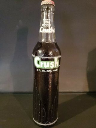 Vintage 1976 Grape Crush 16 Oz.  Bottle - Evanston,  Illinois - Full Glass Soda Pop