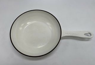 Vintage Le Creuset 6 3/4” Inch All White Enameled Cast Iron Fry Pan