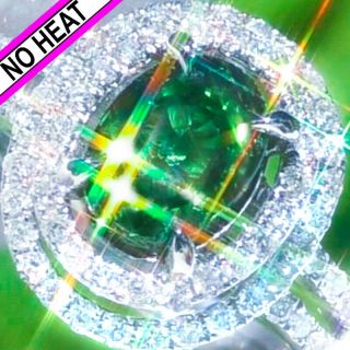 Sapphire Ring 14k Gold 4.  02ct Unheated Green Sapphire Diamond Halo Estate Ring