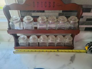 Vintage Spice Rack With Jars