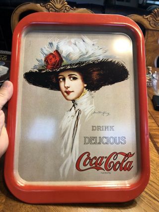 1971 Coca - Cola Tray Featuring 1909 Hamilton King Coke Girl - Old Stock