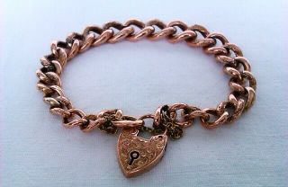 Rare 9ct Rose Gold Victorian Fancy Curb Link Bracelet C1891 13.  69 Grams