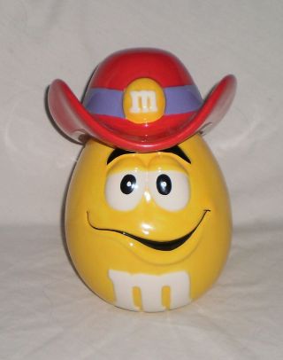 M&m Candy Jar Yellow With Cowboy Hat