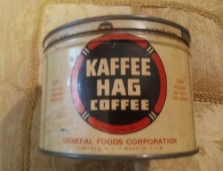 Vintage Kaffee Hag Coffee Tin 1940s - 50s Very Cool