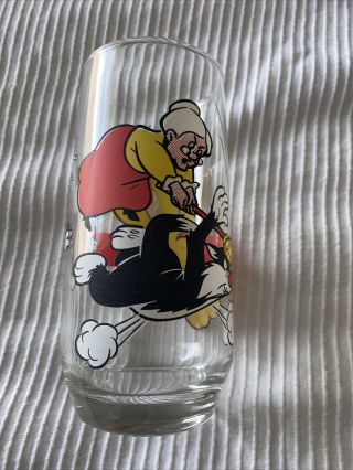 Vintage Sylvester Tweety Bird Granny Looney Tunes Drinking Glass 1979 Pepsi