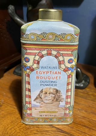 Vintage Discontinued Watkins Egyptian Bouquet Dusting Powder Advertising
