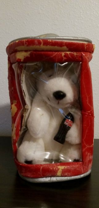 Vintage 1993 Coca Cola Plush Stuffed White Polar Bear Holding Bottle